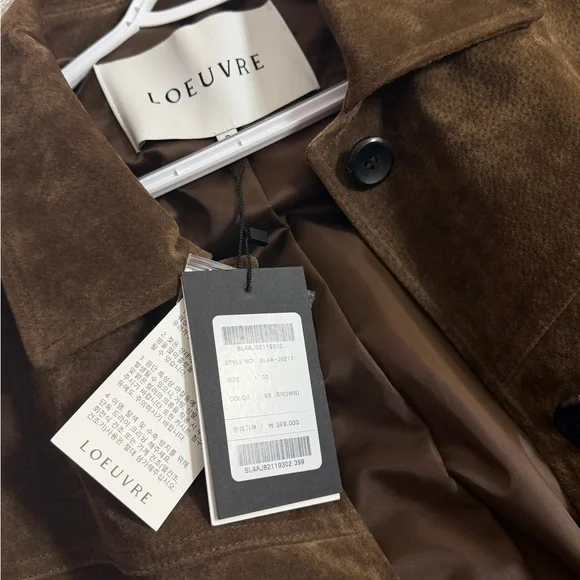 NWT Loeuvre Classic Real Suede Jacket - Brown - Picture 8 of 11